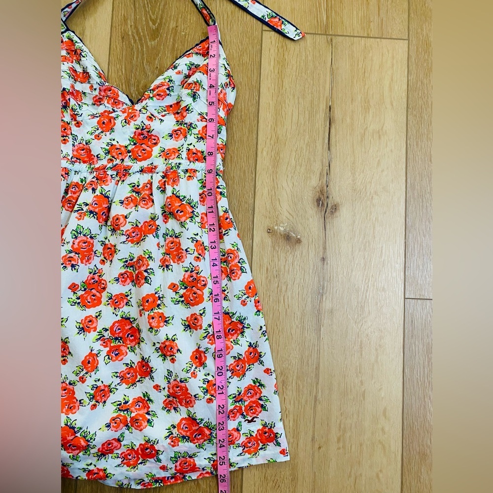 Hollister Dress Women’s XS Floral Mini White Red Babydoll Croquette Skater - Picture 7 of 10